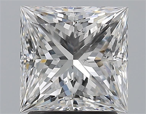 Picture of Natural Diamond 2.01 Carats, Princess with  Cut, E Color, SI2 Clarity and Certified by GIA
