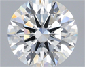 Lab Grown Diamond 1.55 Carats, Round with Ideal Cut, G Color, VVS2 Clarity and Certified by IGI