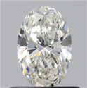 Natural Diamond 0.60 Carats, Oval with  Cut, H Color, VVS1 Clarity and Certified by IGI