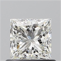 Natural Diamond 0.62 Carats, Princess with  Cut, H Color, VVS1 Clarity and Certified by IGI