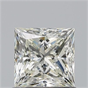Natural Diamond 0.90 Carats, Princess with  Cut, I Color, VVS2 Clarity and Certified by IGI