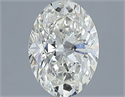 Natural Diamond 0.90 Carats, Oval with  Cut, H Color, SI1 Clarity and Certified by IGI