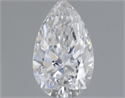 Natural Diamond 0.50 Carats, Pear with  Cut, D Color, SI1 Clarity and Certified by GIA