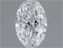 Natural Diamond 0.50 Carats, Oval with  Cut, D Color, VVS2 Clarity and Certified by GIA