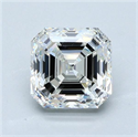 Natural Diamond 3.75 Carats, Asscher with  Cut, H Color, VVS2 Clarity and Certified by GIA
