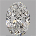 Natural Diamond 0.63 Carats, Oval with  Cut, F Color, VVS1 Clarity and Certified by GIA