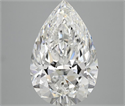 Natural Diamond 5.02 Carats, Pear with  Cut, F Color, VS1 Clarity and Certified by GIA