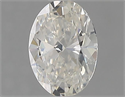 Natural Diamond 0.63 Carats, Oval with  Cut, H Color, SI1 Clarity and Certified by GIA