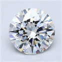 Natural Diamond 2.40 Carats, Round with Excellent Cut, F Color, VVS1 Clarity and Certified by GIA