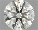 Natural Diamond 3.16 Carats, Round with Excellent Cut, K Color, SI1 Clarity and Certified by IGI