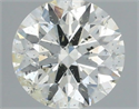 Natural Diamond 0.51 Carats, Round with Excellent Cut, J Color, I1 Clarity and Certified by IGI