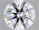 Lab Grown Diamond 1.09 Carats, Round with Ideal Cut, D Color, VS1 Clarity and Certified by IGI