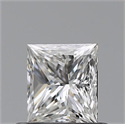 Natural Diamond 0.61 Carats, Princess with  Cut, H Color, VVS1 Clarity and Certified by GIA