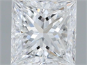Natural Diamond 0.50 Carats, Princess with  Cut, D Color, IF Clarity and Certified by GIA