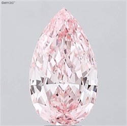 Picture of Lab Grown Diamond 6.24 Carats, Pear with  Cut, Fancy Intense Pink Color, VS1 Clarity and Certified by IGI