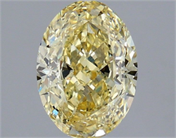 Picture of Lab Grown Diamond 2.58 Carats, Oval with  Cut, Fancy Yellow Color, VVS2 Clarity and Certified by IGI