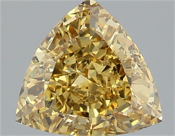 Picture of Lab Grown Diamond 2.09 Carats, TRIANGULAR with  Cut, Fancy Vivid Yellow Color, VS1 Clarity and Certified by IGI