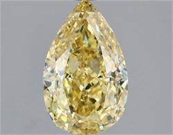 Picture of Lab Grown Diamond 2.02 Carats, Pear with  Cut, Fancy Intense Yellow Color, VS2 Clarity and Certified by IGI