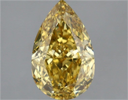 Picture of Lab Grown Diamond 3.53 Carats, Pear with  Cut, Fancy Vivid Yellow Color, VVS2 Clarity and Certified by IGI