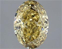 Picture of Lab Grown Diamond 3.04 Carats, Oval with  Cut, Fancy Intense Yellow Color, VS2 Clarity and Certified by IGI