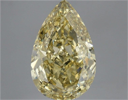 Picture of Lab Grown Diamond 5.10 Carats, Pear with  Cut, Fancy Intense Yellow Color, VS2 Clarity and Certified by IGI