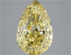 Picture of Lab Grown Diamond 6.05 Carats, Pear with  Cut, Fancy Vivid Yellow Color, VS2 Clarity and Certified by IGI