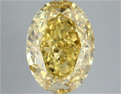 Picture of Lab Grown Diamond 5.56 Carats, Oval with  Cut, Fancy Vivid Yellow Color, VS2 Clarity and Certified by IGI