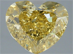 Picture of Lab Grown Diamond 2.54 Carats, Heart with  Cut, Fancy Intense Yellow Color, VS1 Clarity and Certified by IGI