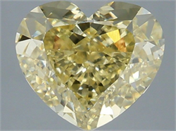 Picture of Lab Grown Diamond 3.04 Carats, Heart with  Cut, Fancy Yellow Color, VVS2 Clarity and Certified by IGI