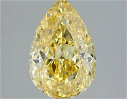 Picture of Lab Grown Diamond 2.08 Carats, Pear with  Cut, Fancy Vivid Yellow Color, VVS2 Clarity and Certified by IGI