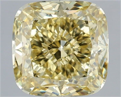 Picture of Lab Grown Diamond 3.57 Carats, CUSHION MODIFIED with  Cut, Fancy Yellow Color, VS1 Clarity and Certified by IGI