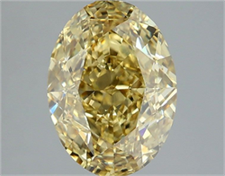 Picture of Lab Grown Diamond 4.03 Carats, Oval with  Cut, Fancy Intense Yellow Color, VS2 Clarity and Certified by IGI
