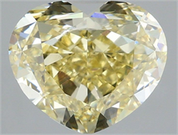 Picture of Lab Grown Diamond 3.03 Carats, Heart with  Cut, Fancy Yellow Color, VS1 Clarity and Certified by IGI