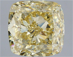 Picture of Lab Grown Diamond 3.57 Carats, Cushion with  Cut, Fancy Yellow Color, VS1 Clarity and Certified by IGI
