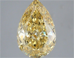 Picture of Lab Grown Diamond 3.52 Carats, Pear with  Cut, Fancy Vivid Yellow Color, VS1 Clarity and Certified by IGI