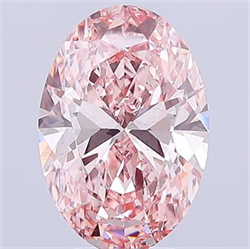 Picture of Lab Grown Diamond 5.32 Carats, Oval with  Cut, Fancy Vivid Pink Color, VS2 Clarity and Certified by IGI