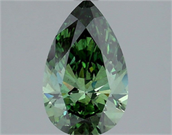 Picture of Lab Grown Diamond 1.50 Carats, Pear with  Cut, Fancy Vivid Green Color, VS2 Clarity and Certified by IGI