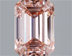 Picture of Lab Grown Diamond 3.52 Carats, Emerald with  Cut, Fancy Intense Pink Color, VS2 Clarity and Certified by IGI