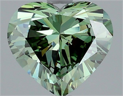 Picture of Lab Grown Diamond 1.83 Carats, Heart with  Cut, Fancy Vivid Green Color, VS1 Clarity and Certified by IGI
