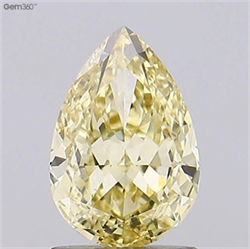 Picture of Lab Grown Diamond 1.54 Carats, Pear with  Cut, Fancy Intense Yellow Color, VVS2 Clarity and Certified by IGI