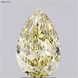 Picture of Lab Grown Diamond 2.52 Carats, Pear with  Cut, Fancy Yellow Color, VVS2 Clarity and Certified by IGI