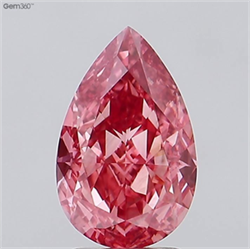 Picture of Lab Grown Diamond 3.02 Carats, Pear with  Cut, Fancy Vivid Pink Color, VS2 Clarity and Certified by IGI