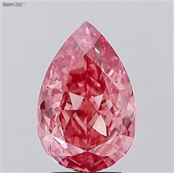 Picture of Lab Grown Diamond 3.04 Carats, Pear with  Cut, Fancy Vivid Pink Color, VS1 Clarity and Certified by IGI