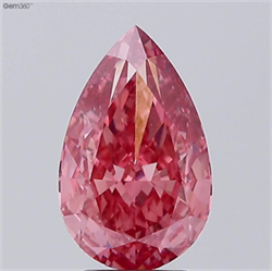 Picture of Lab Grown Diamond 4.26 Carats, Pear with  Cut, Fancy Vivid Pink Color, VS1 Clarity and Certified by IGI