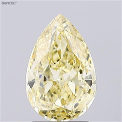 Picture of Lab Grown Diamond 2.01 Carats, Pear with  Cut, Fancy Intense Yellow Color, VS1 Clarity and Certified by IGI