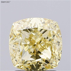 Picture of Lab Grown Diamond 2.16 Carats, Cushion with  Cut, Fancy Yellow Color, VS2 Clarity and Certified by IGI