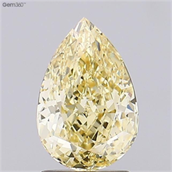 Picture of Lab Grown Diamond 2.01 Carats, Pear with  Cut, Fancy Yellow Color, VS1 Clarity and Certified by IGI