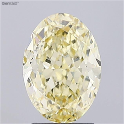Picture of Lab Grown Diamond 2.64 Carats, Oval with  Cut, Fancy Intense Yellow Color, VS1 Clarity and Certified by IGI