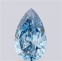 Picture of Lab Grown Diamond 2.04 Carats, Pear with  Cut, Fancy Vivid Blue Color, VS2 Clarity and Certified by IGI