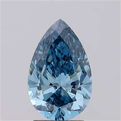 Picture of Lab Grown Diamond 2.00 Carats, Pear with  Cut, Fancy Vivid Blue Color, VS1 Clarity and Certified by IGI